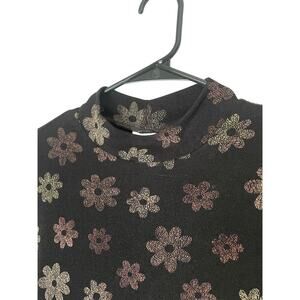 vintage 90s/y2k jalate mini dress flower print mock neck retro- size large